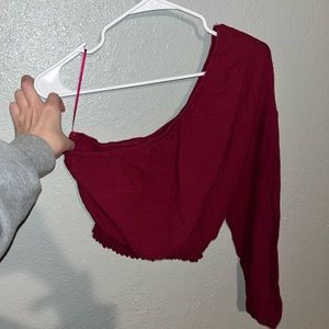 Red one shoulder crop top, size small, LE LIS Collection from a boutique